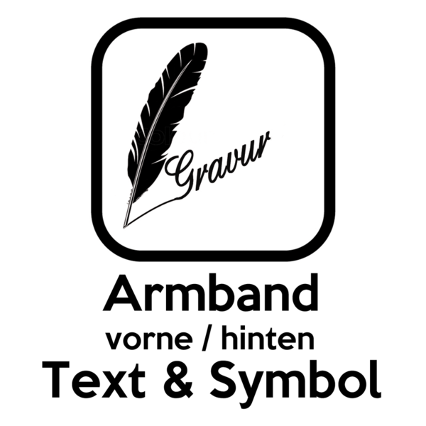 Armband - Gravur "Text und Symbol" auf Vorder- / Rückseite
