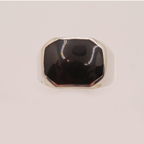 Ring in 925 Silber mit Onyx - Einzelstück -